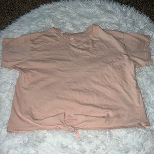 Off pink girls tie up shirt